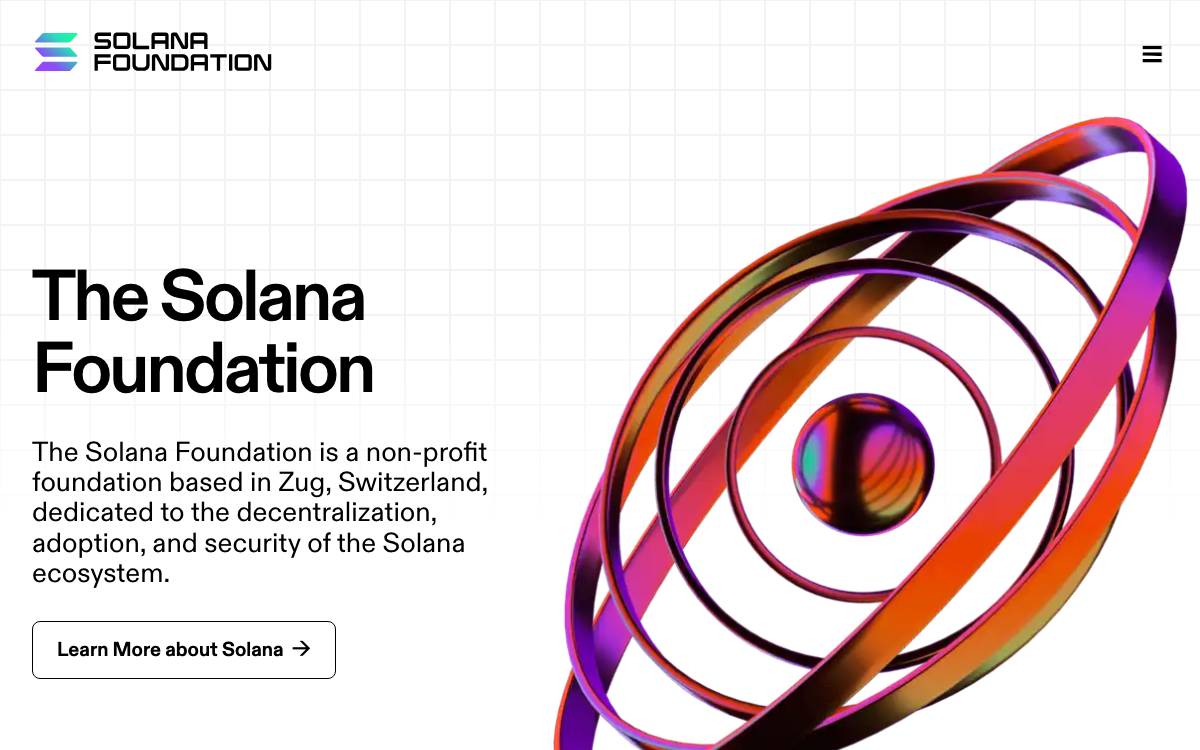 Solana Foundation website preview