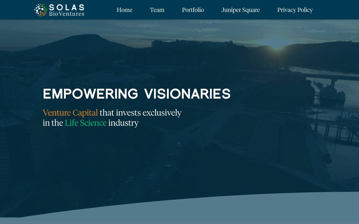 Solas BioVentures website preview