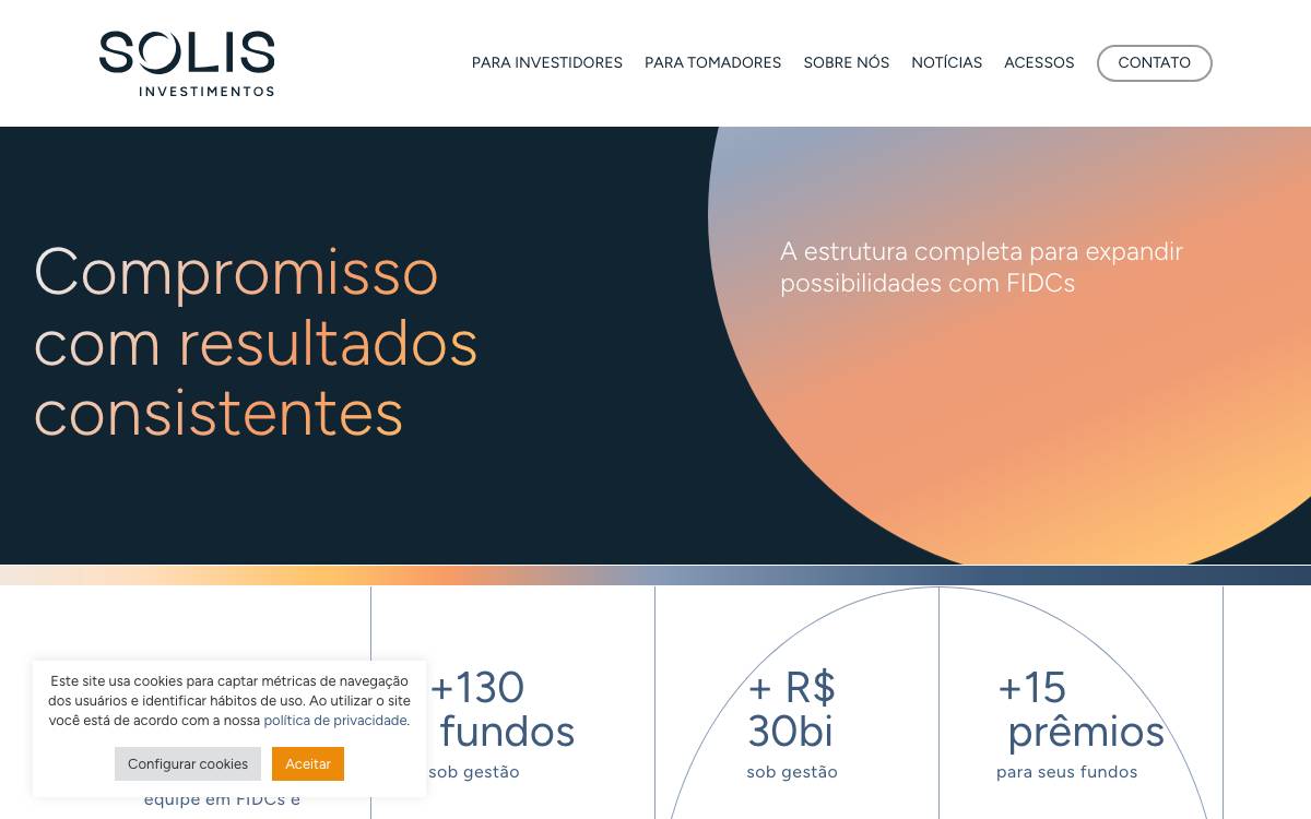 Solis Investimentos website preview