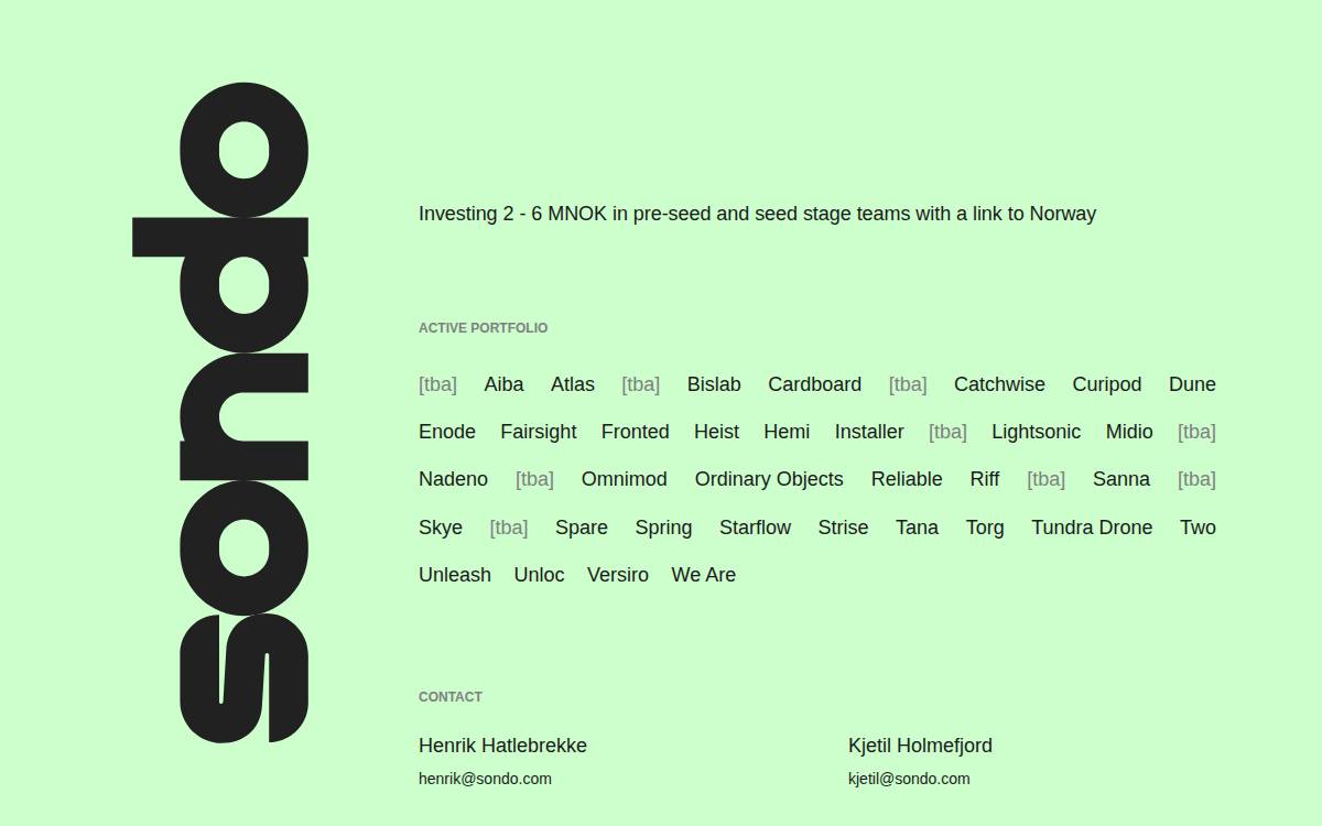 Sondo Capital website preview