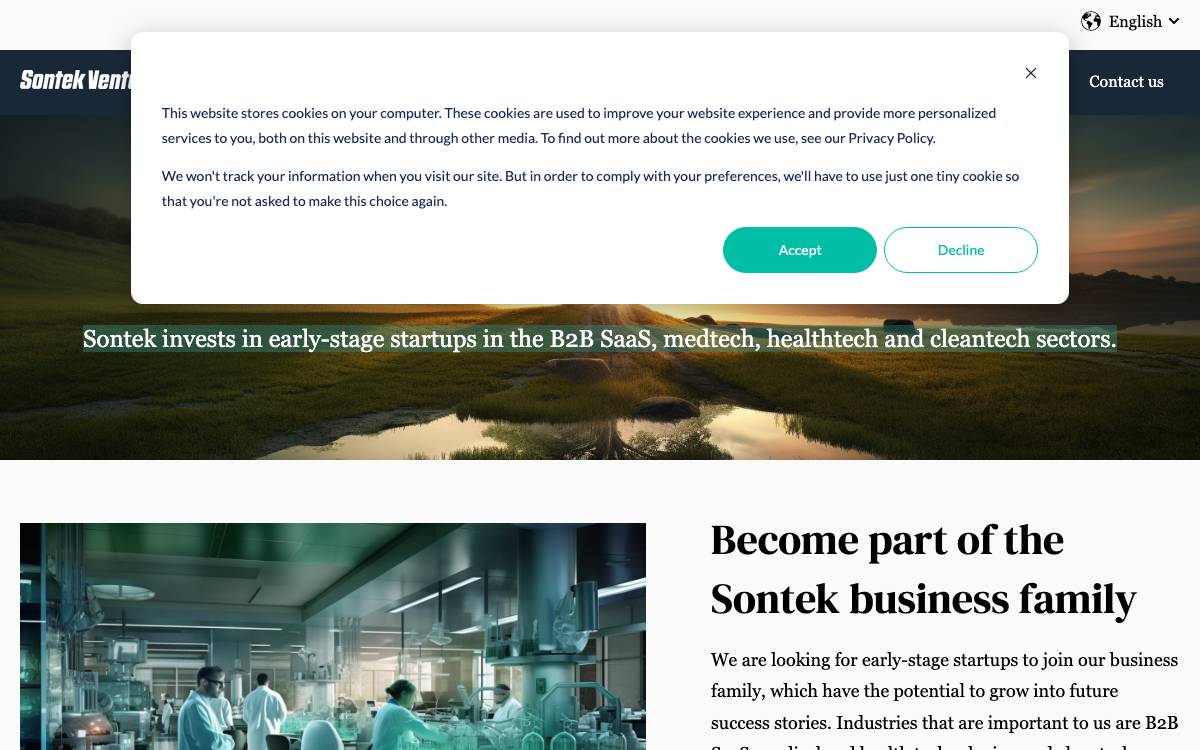 Sontek Ventures Oy website preview