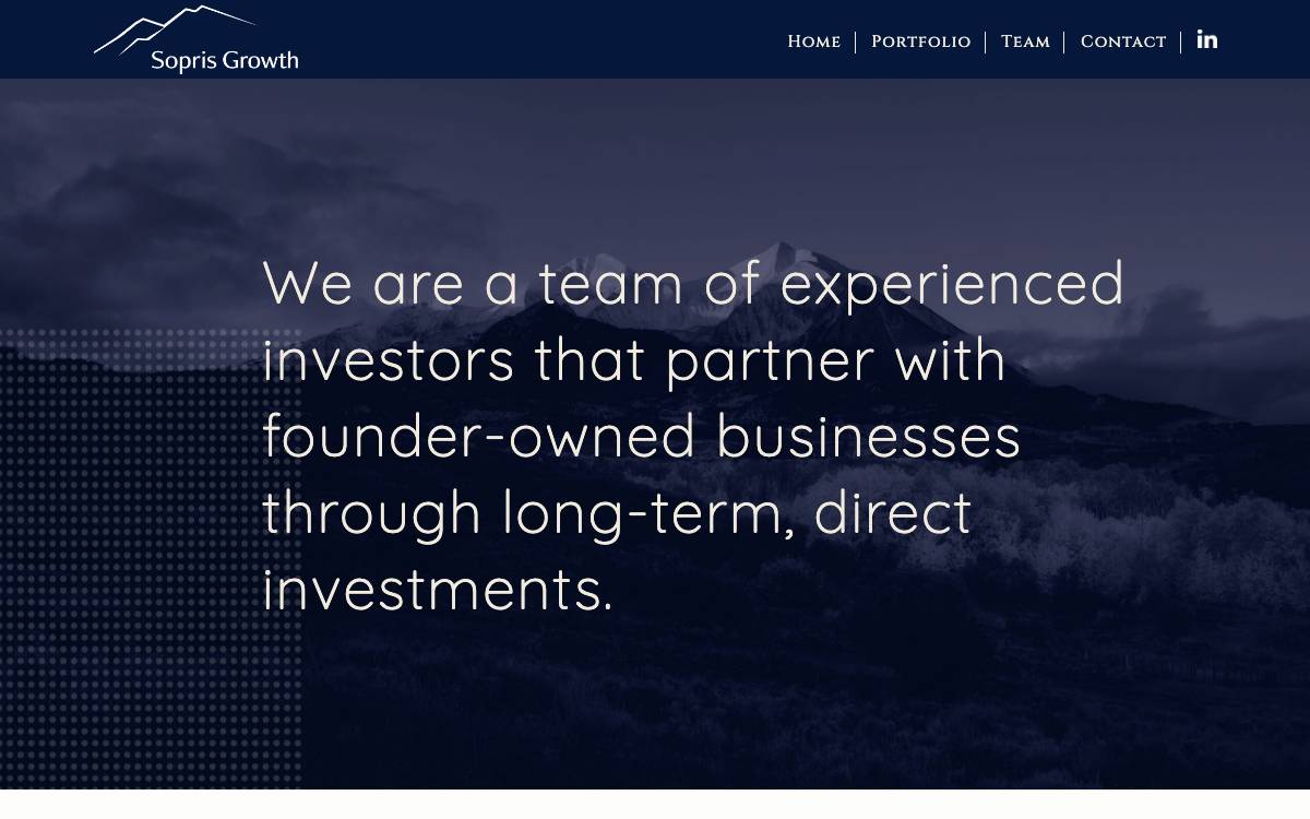 Sopris Venture Capital website preview