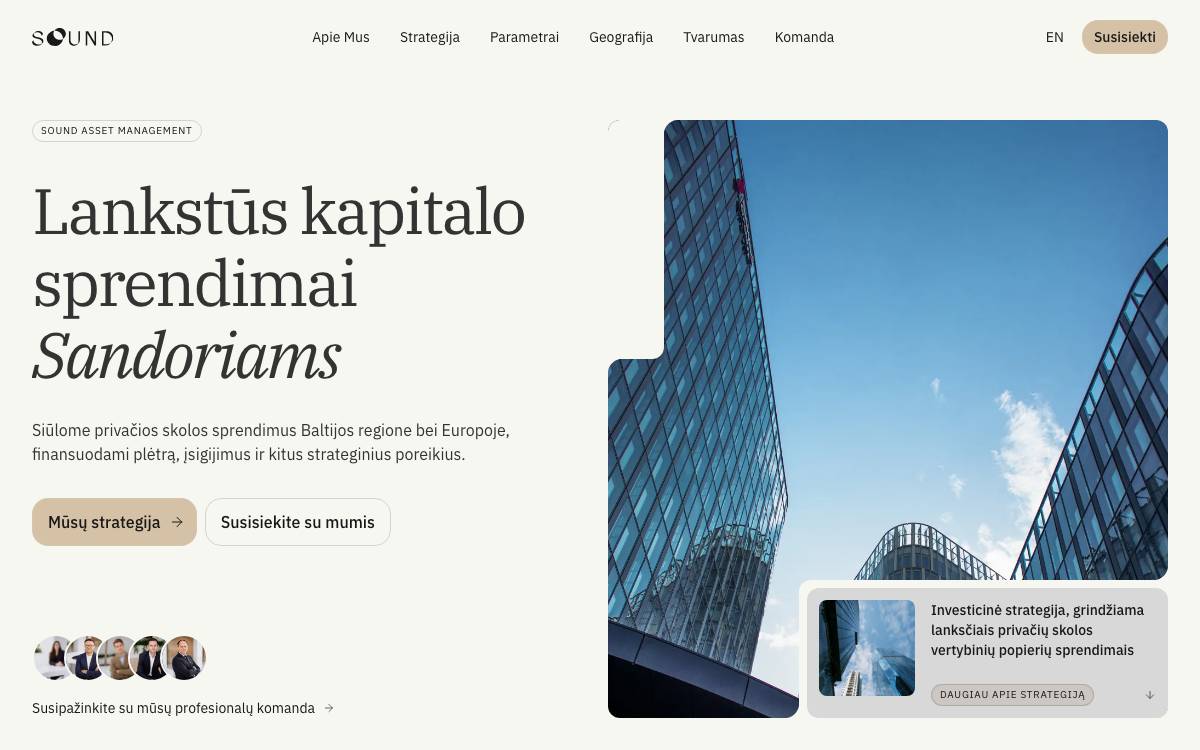 Sound Asset Management UAB website preview