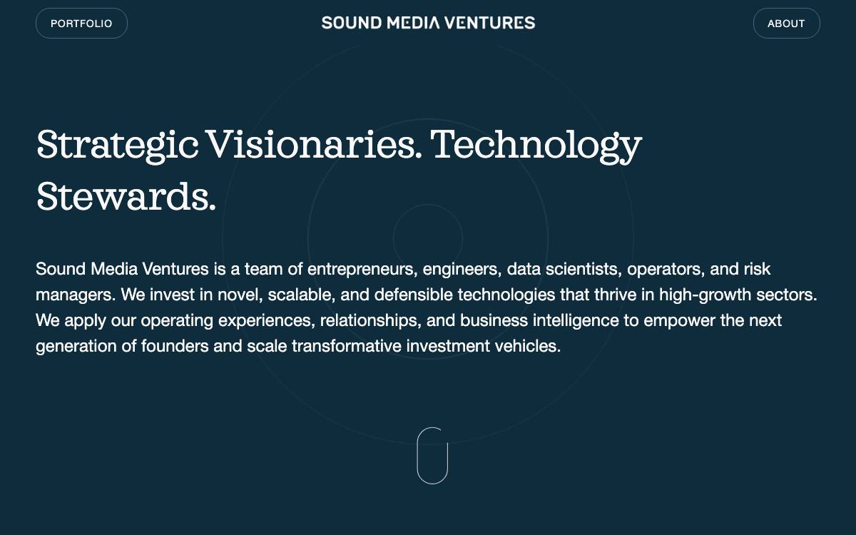 Sound Media Ventures website preview