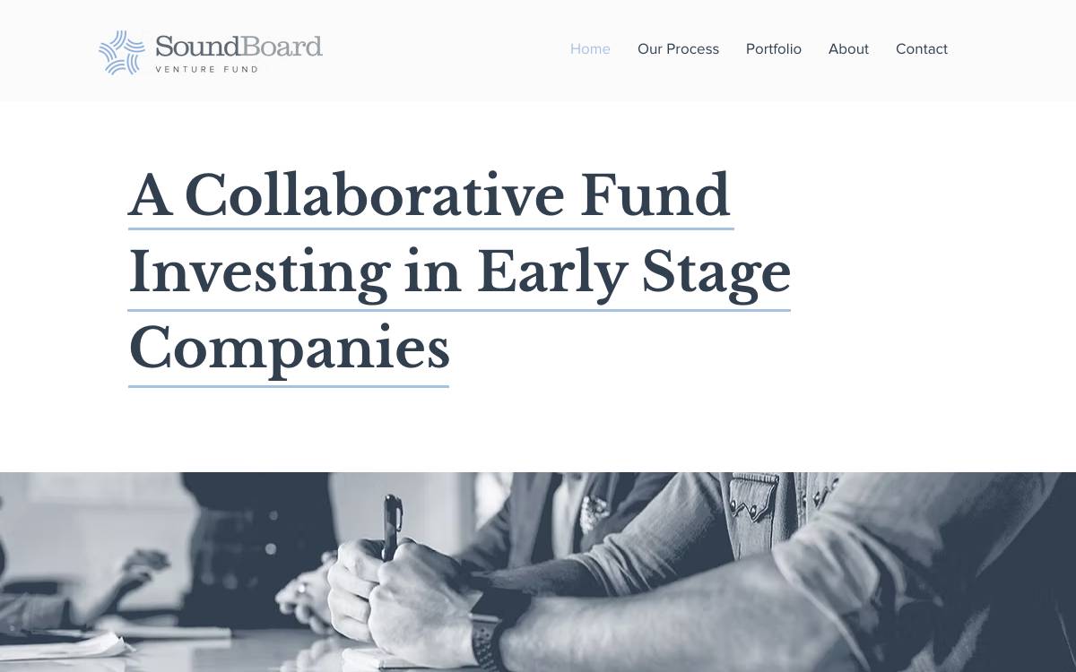 Soundboard Venture Fund website preview