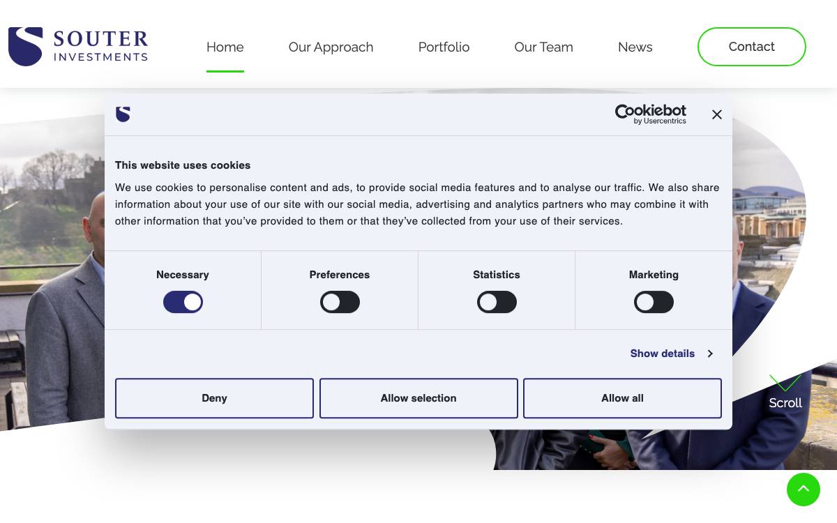 Souter Investments website preview