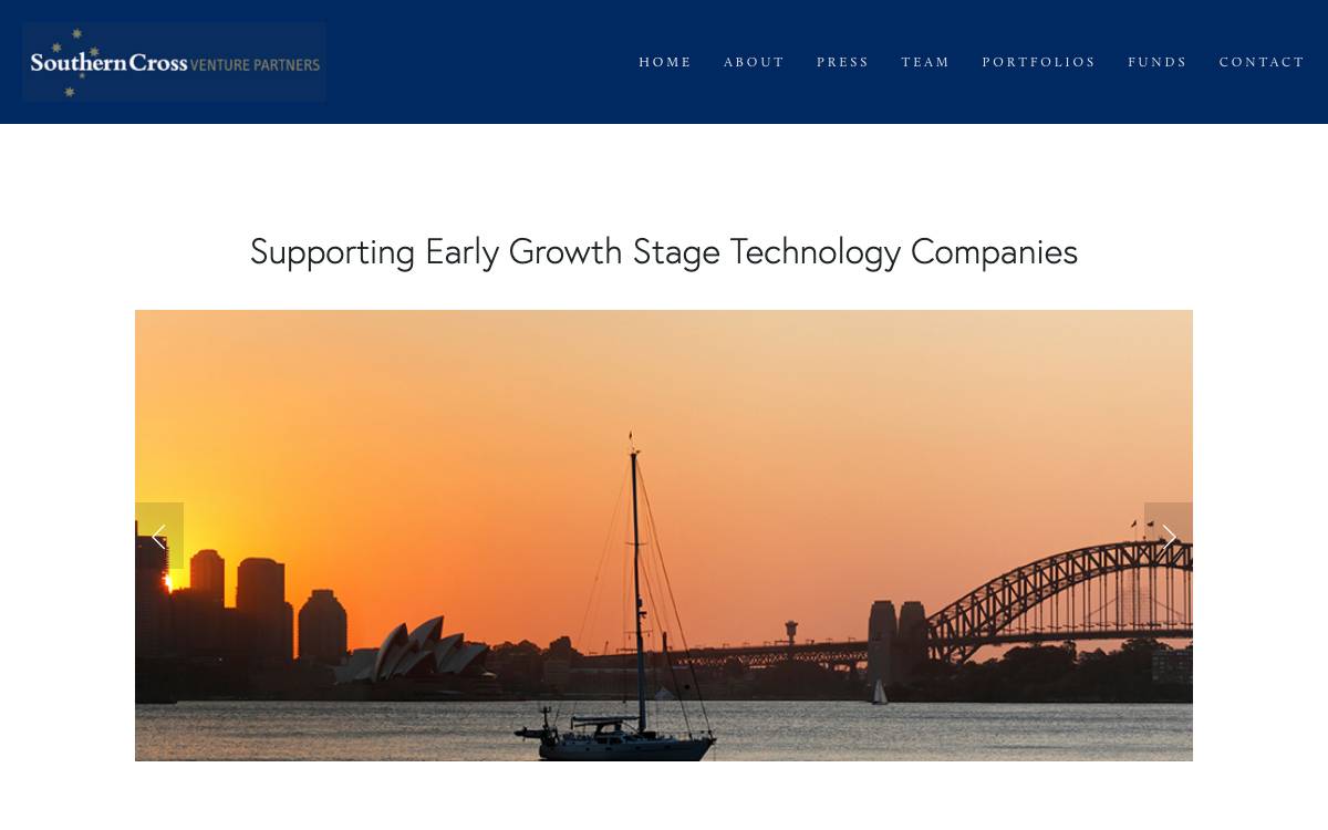 Southern Cross Venture Partners website preview
