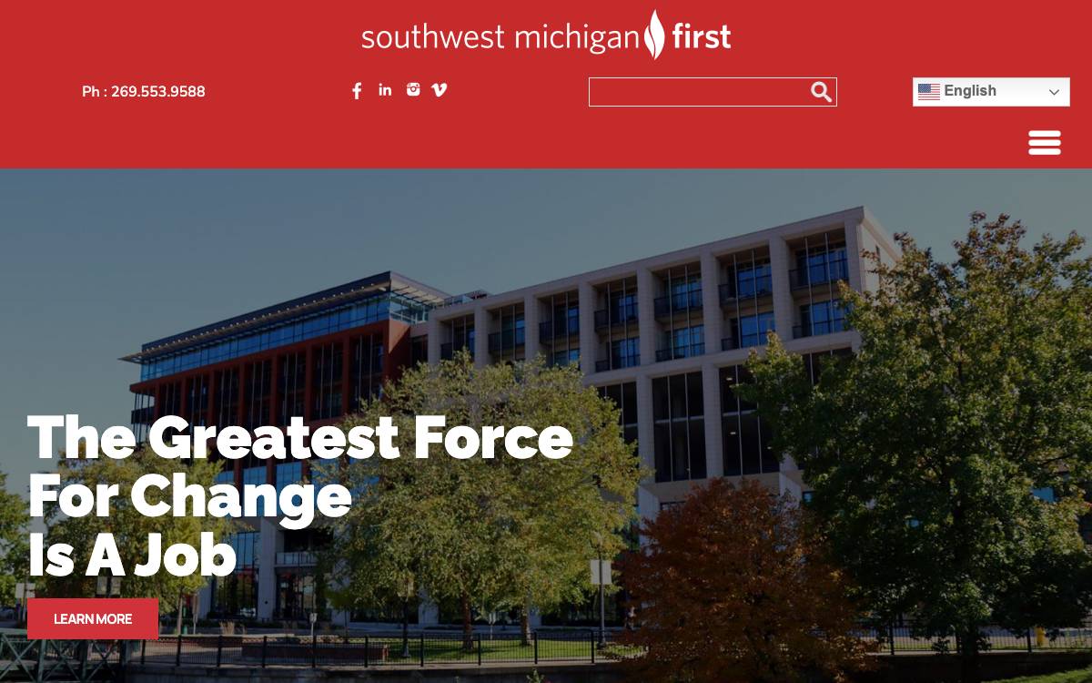 Southwest Michigan First website preview