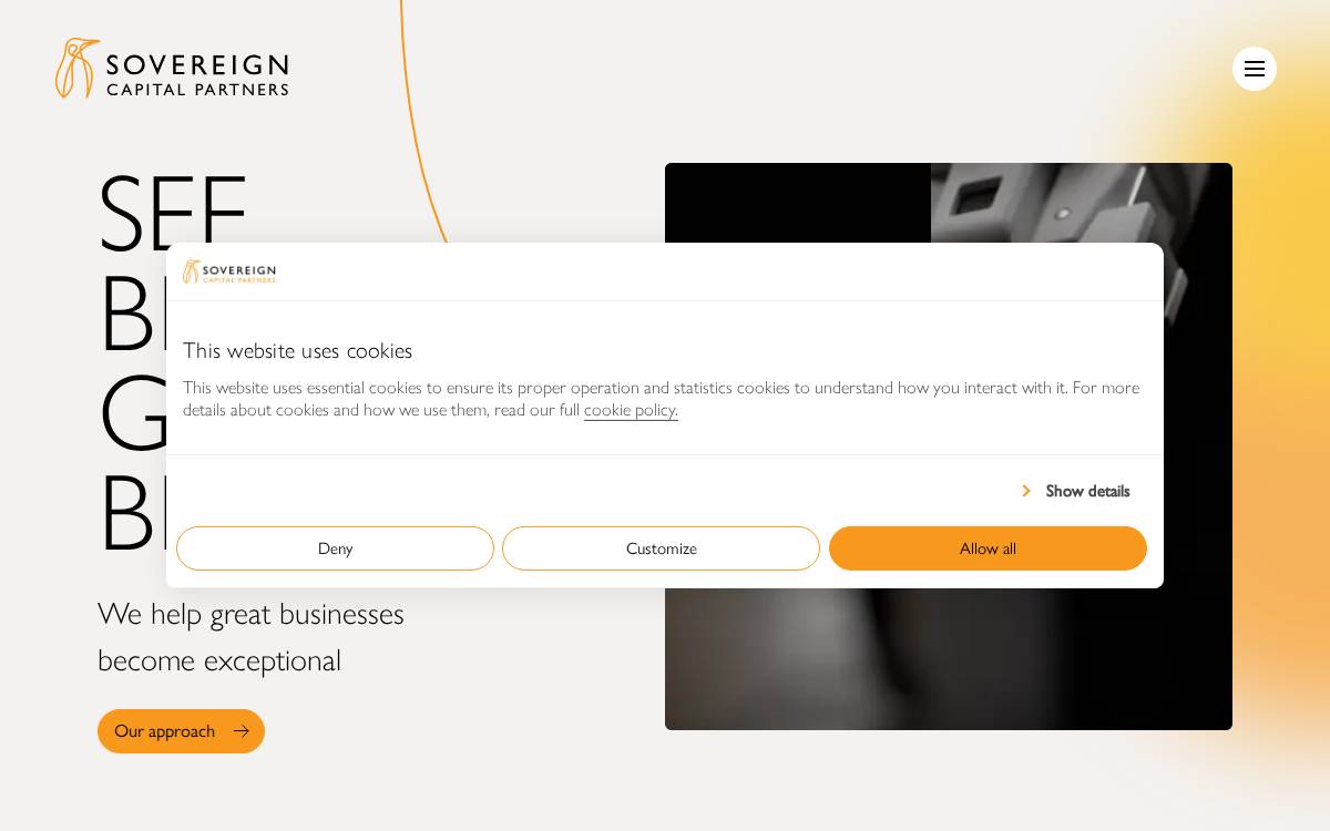 Sovereign Capital Partners website preview