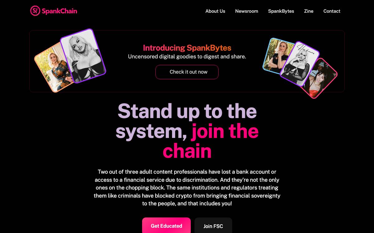 SpankChain website preview