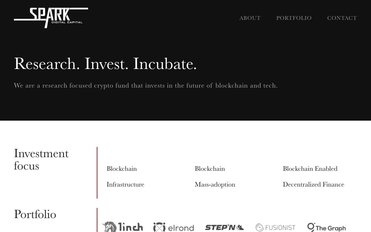 Spark Digital Capital website preview