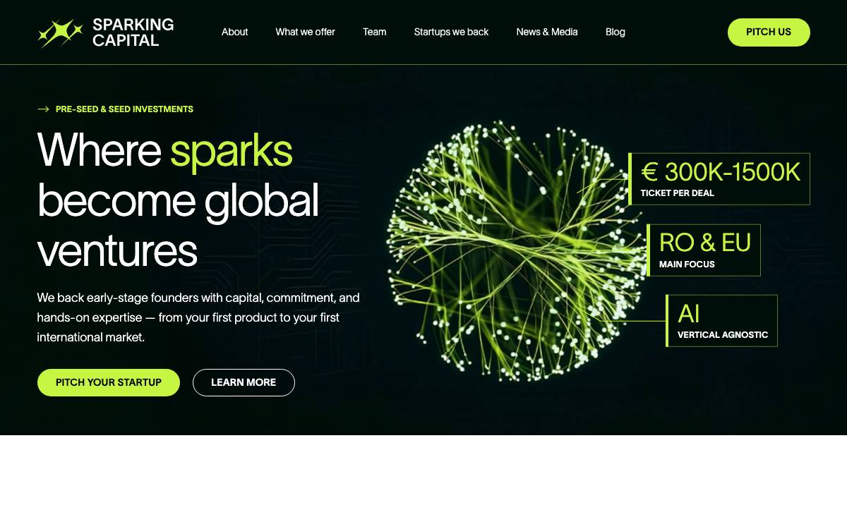 Sparking Capital website preview