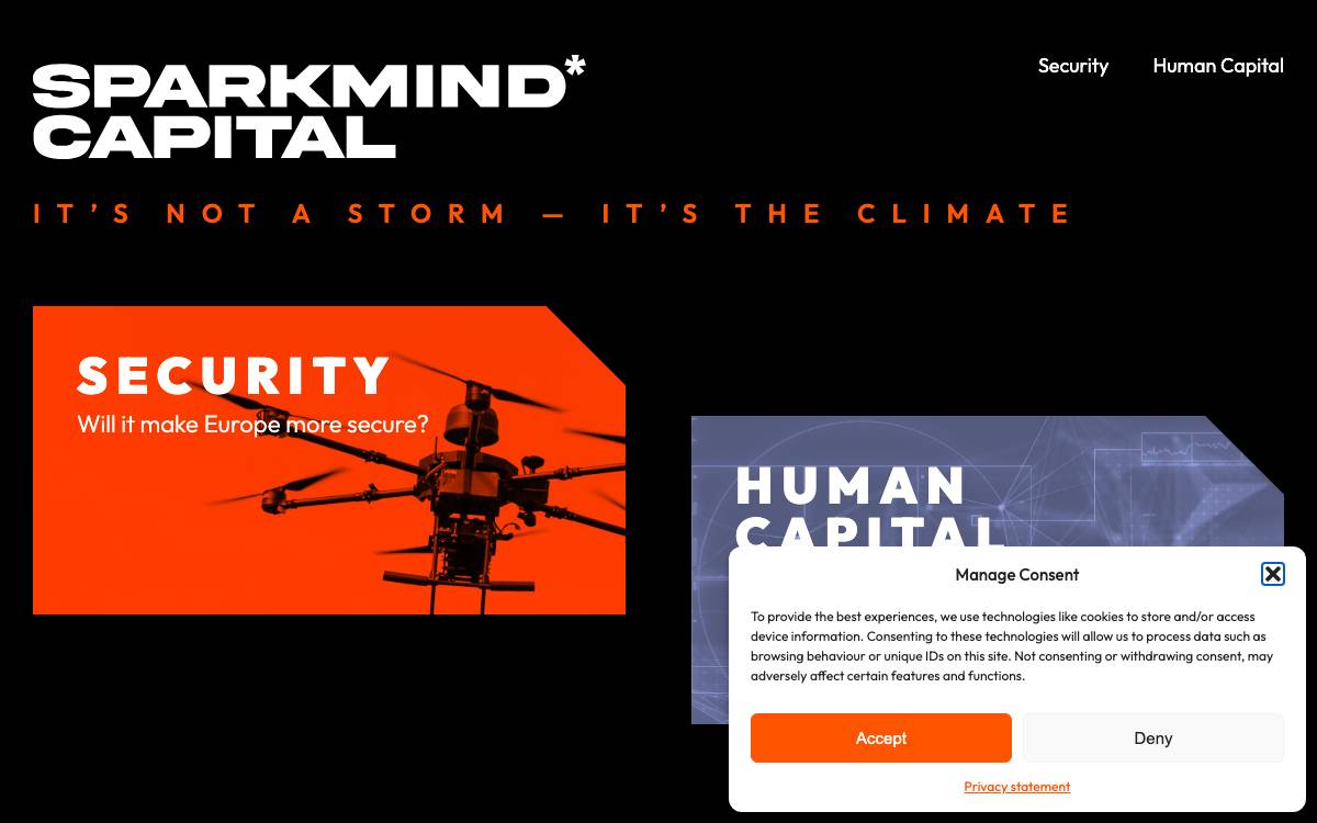 Sparkmind.vc website preview