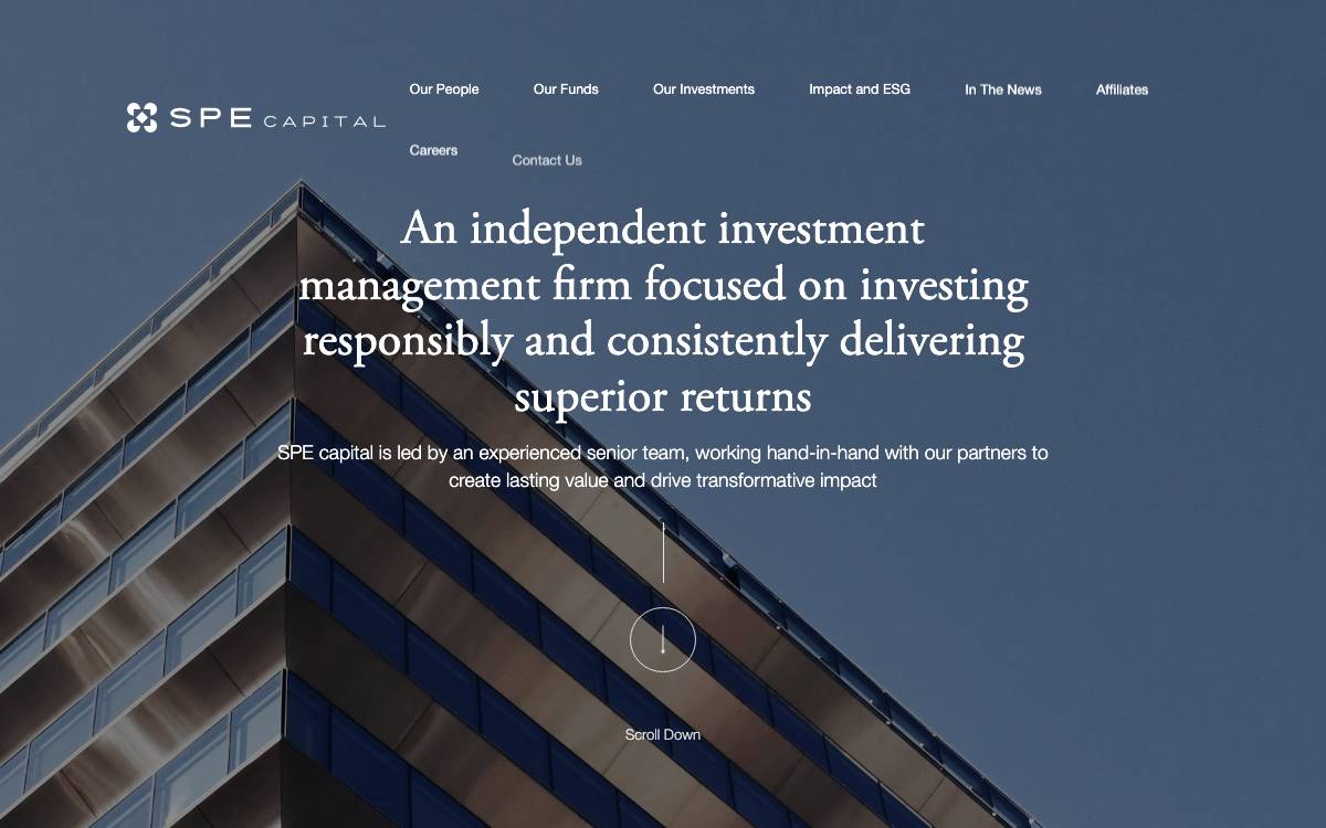 SPE Capital Partners website preview