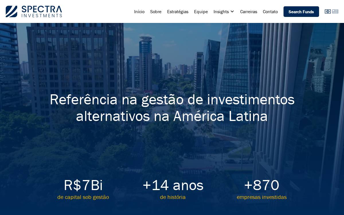 Spectra Investments website preview