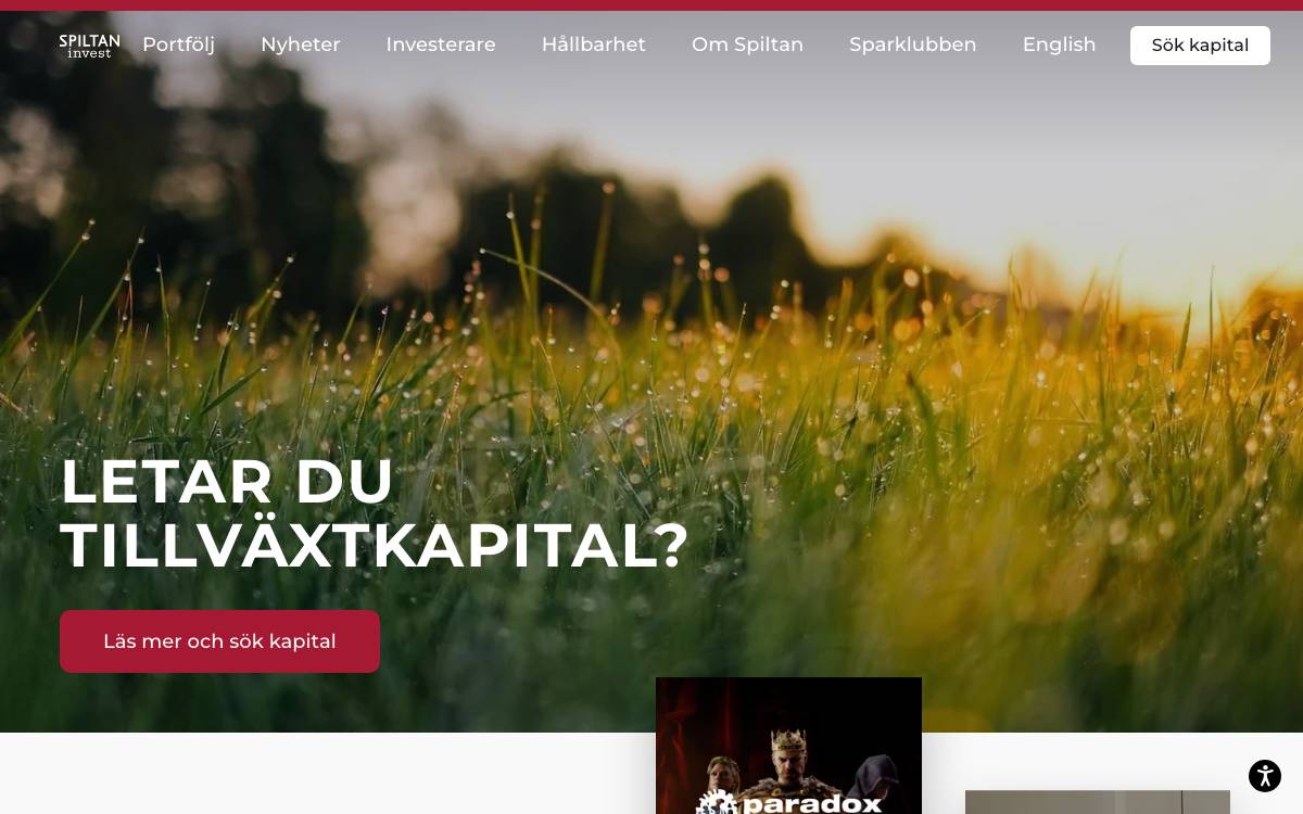 Spiltan Invest website preview