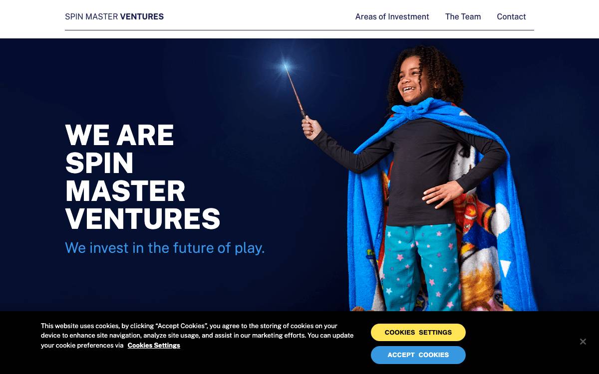 Spin Master Ventures website preview