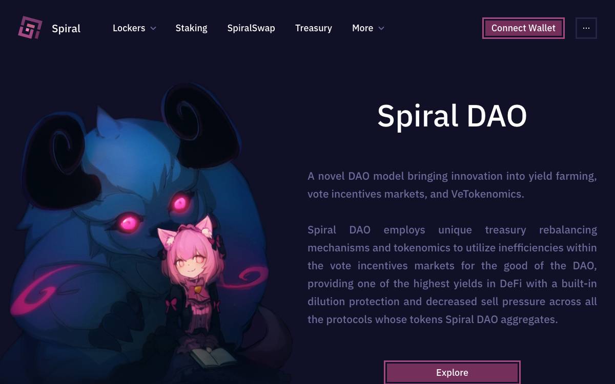 Spiral DAO website preview