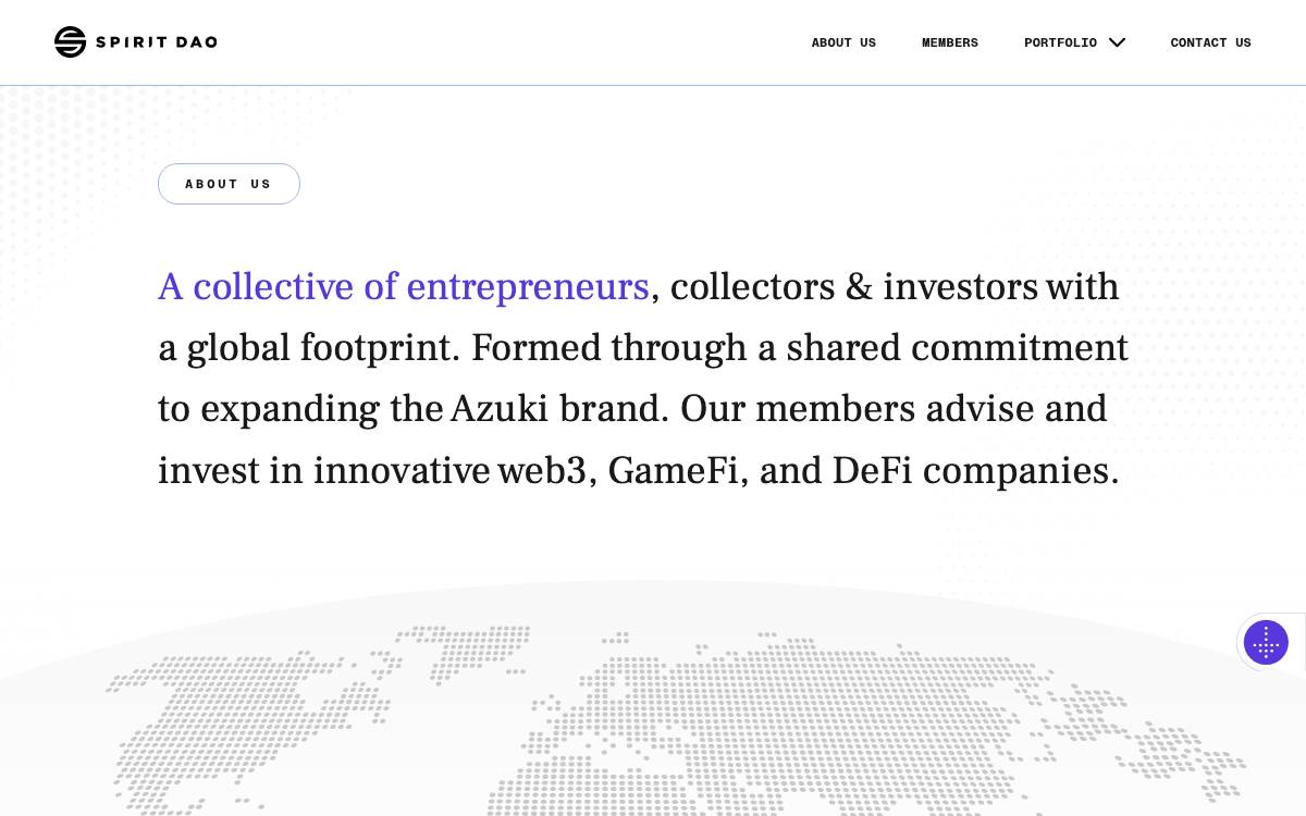 Spirit DAO website preview