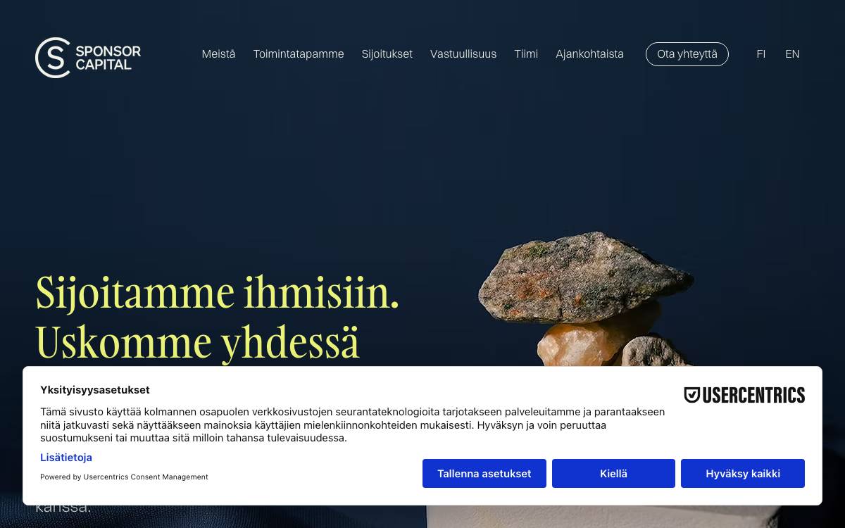 Sponsor Capital Oy website preview