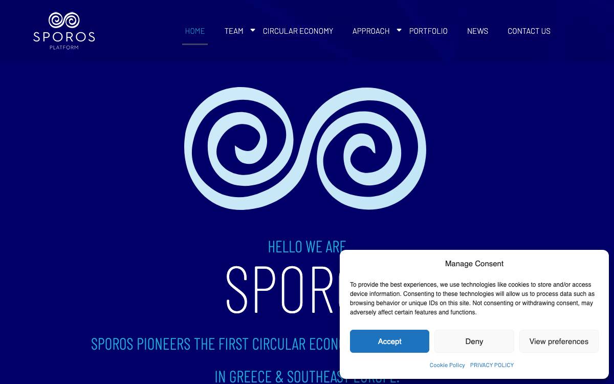 SPOROS Impact Ventures AEDAKES website preview