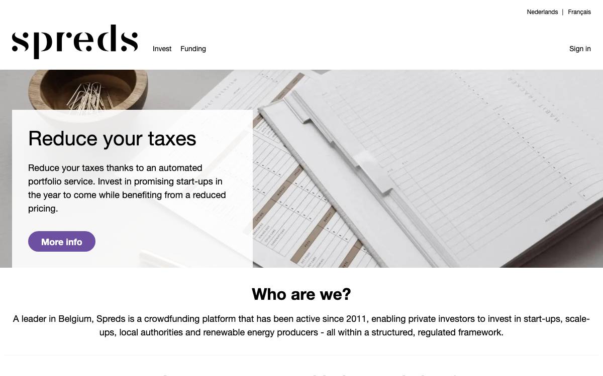 Spreds website preview