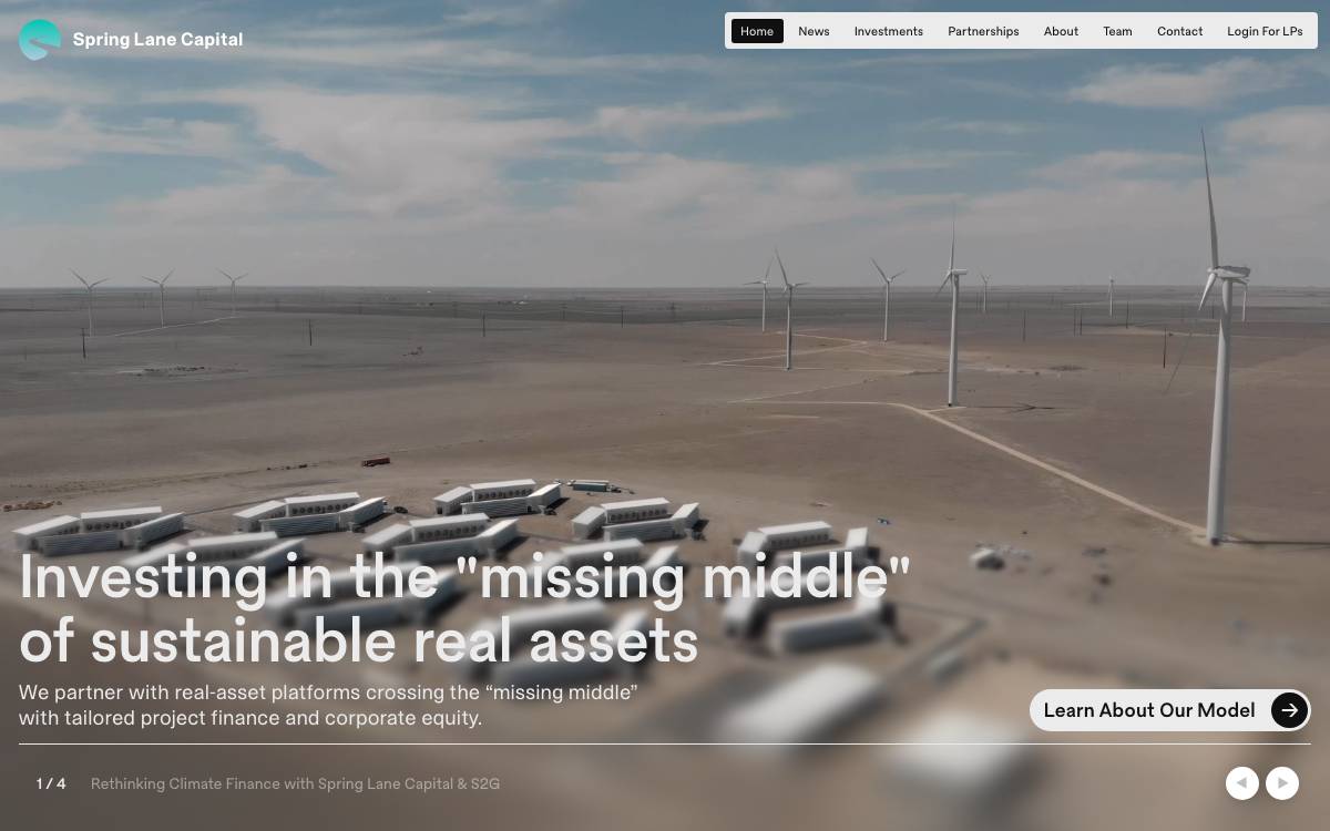 Spring Lane Capital website preview
