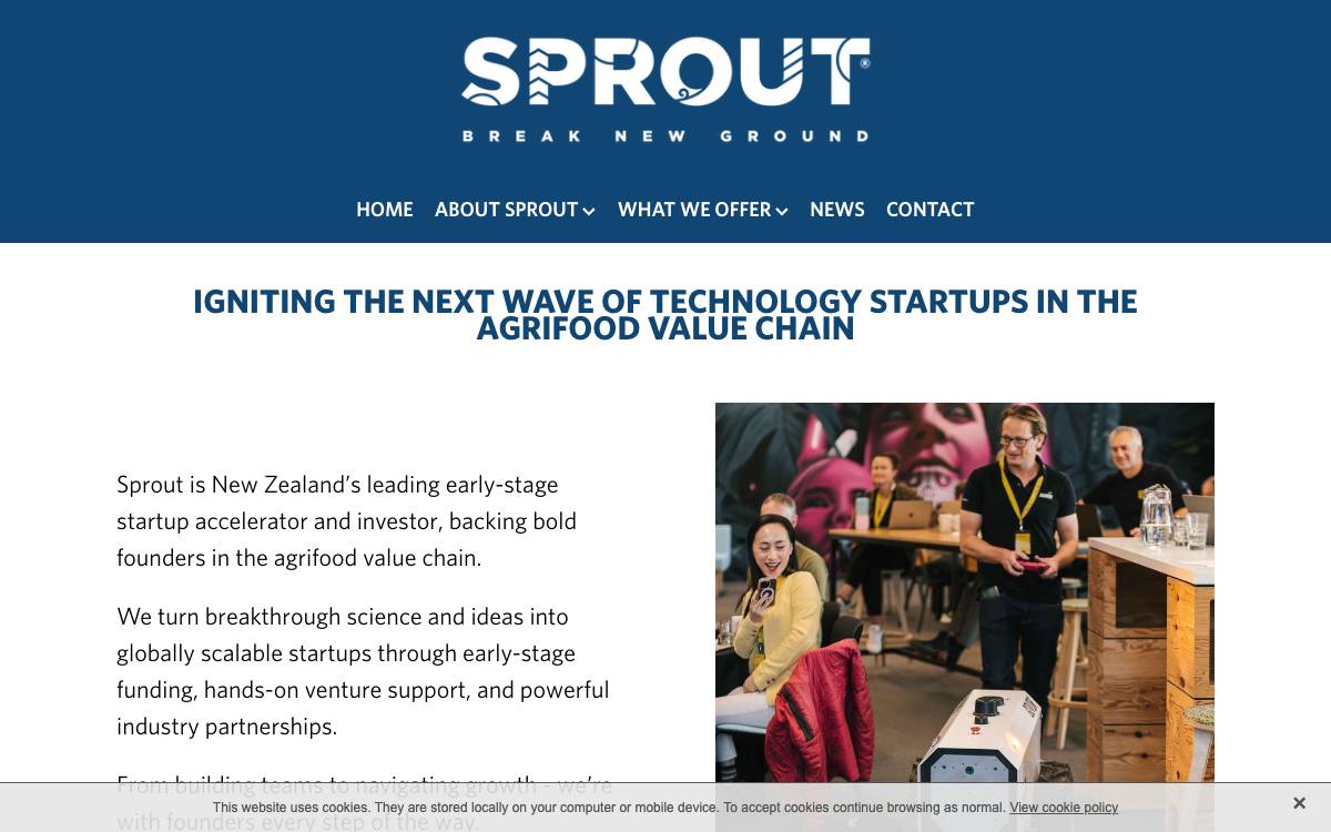 Sprout Agritech Accelerator website preview