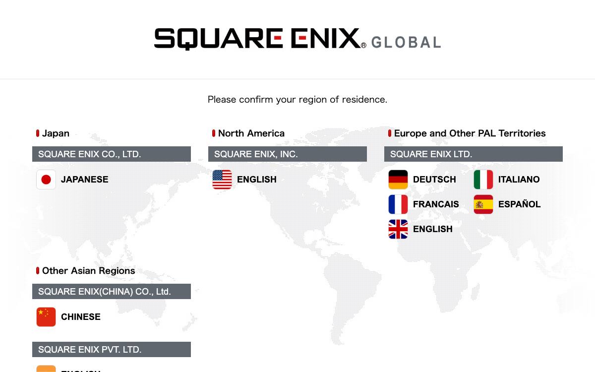 SQUARE ENIX website preview
