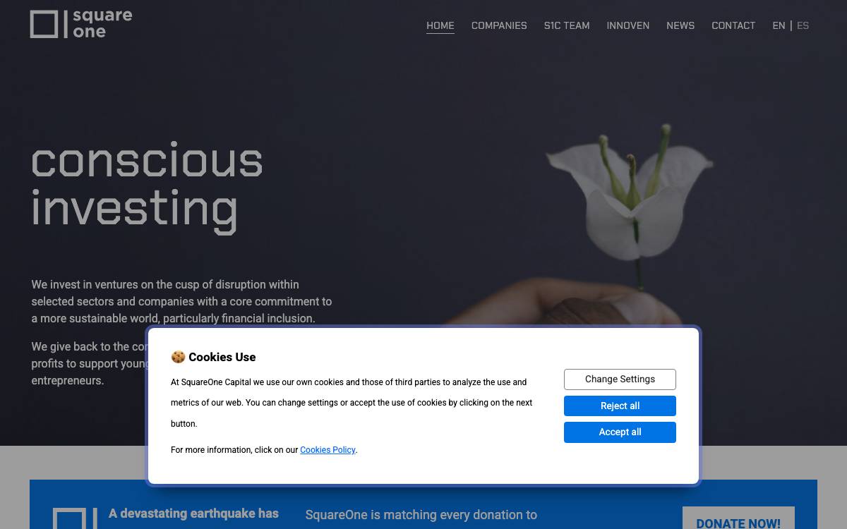 SquareOne Capital website preview