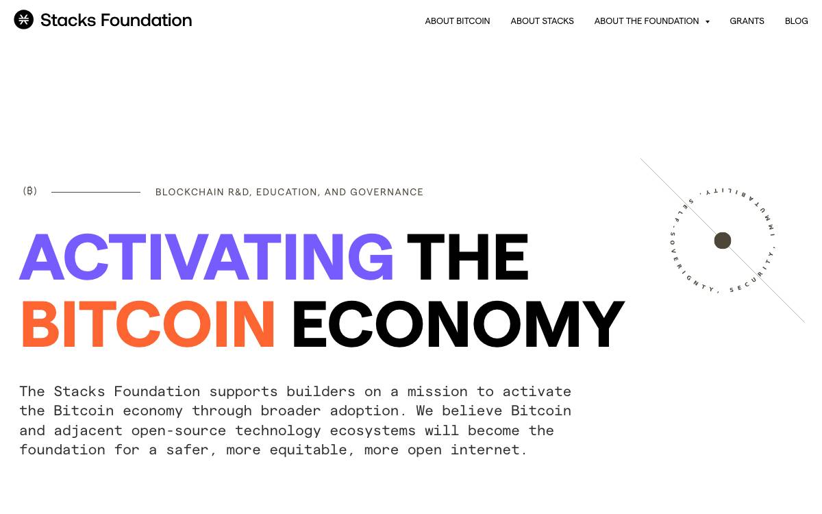 Stacks Foundation website preview