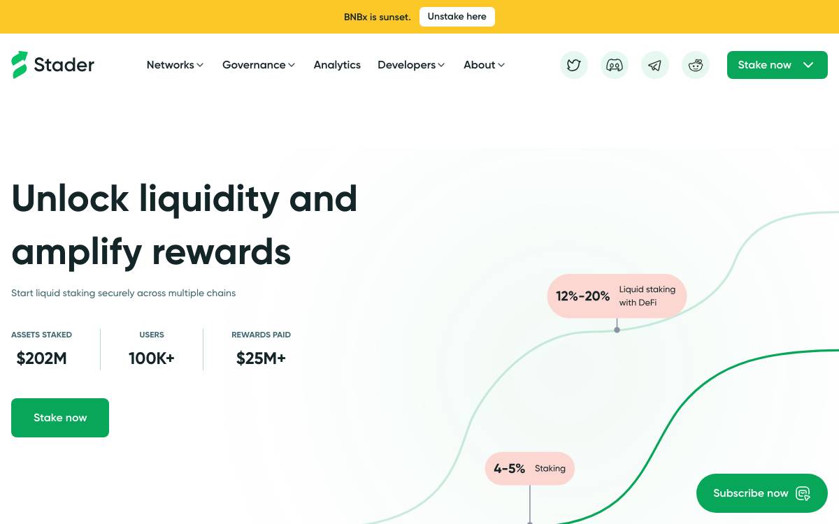 Stader Labs website preview