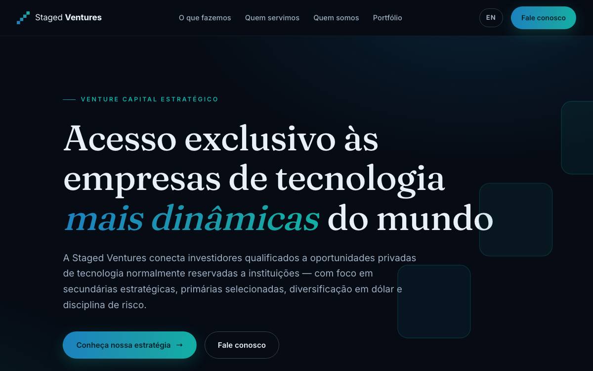 Staged Ventures website preview