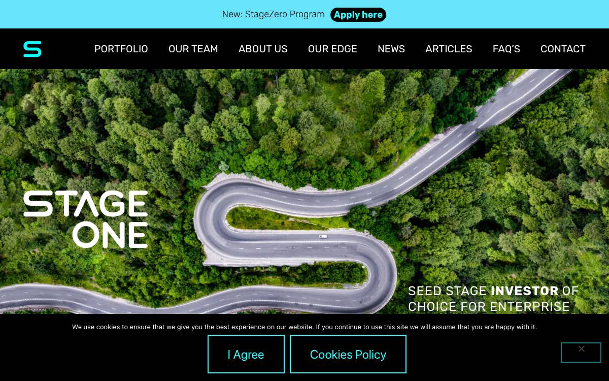 StageOne Ventures website preview