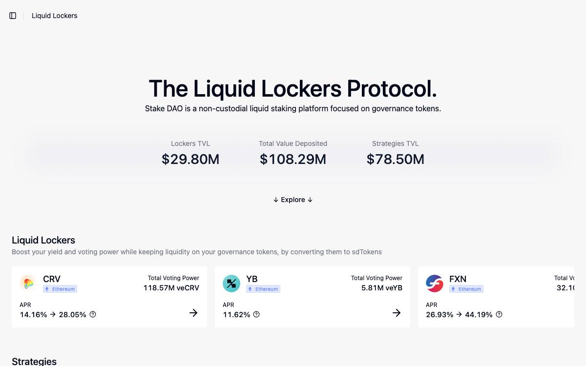 Stake DAO website preview