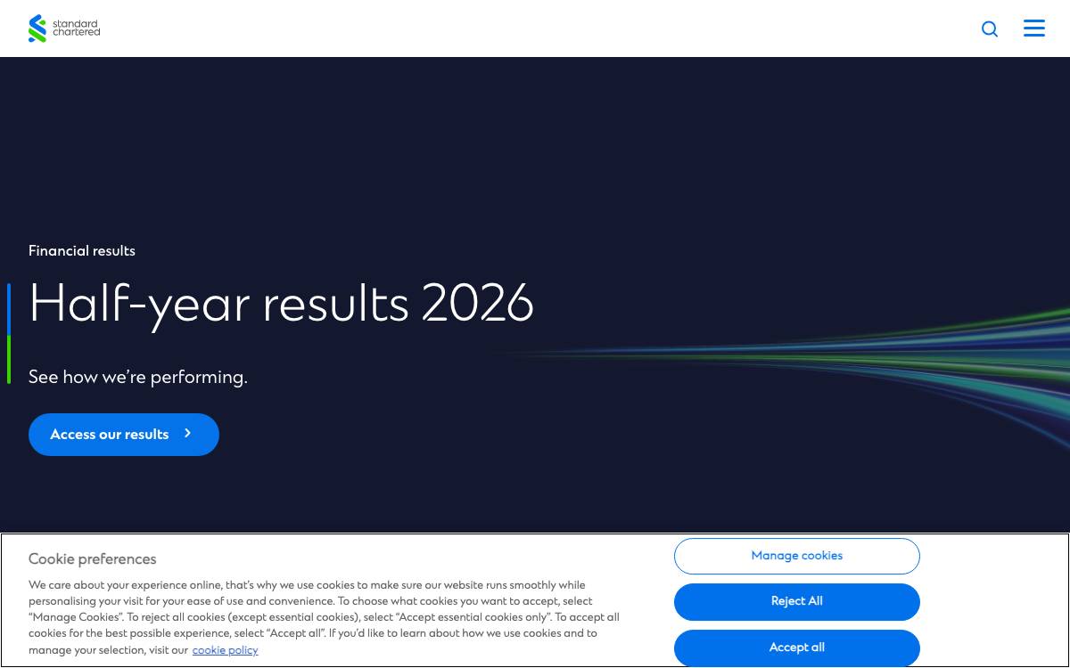 Standard Chartered Bank website preview