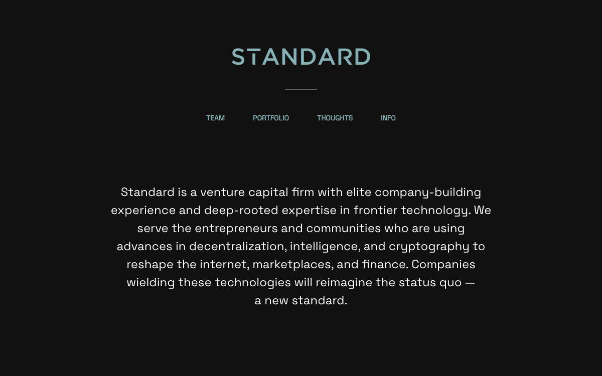 Standard Crypto website preview