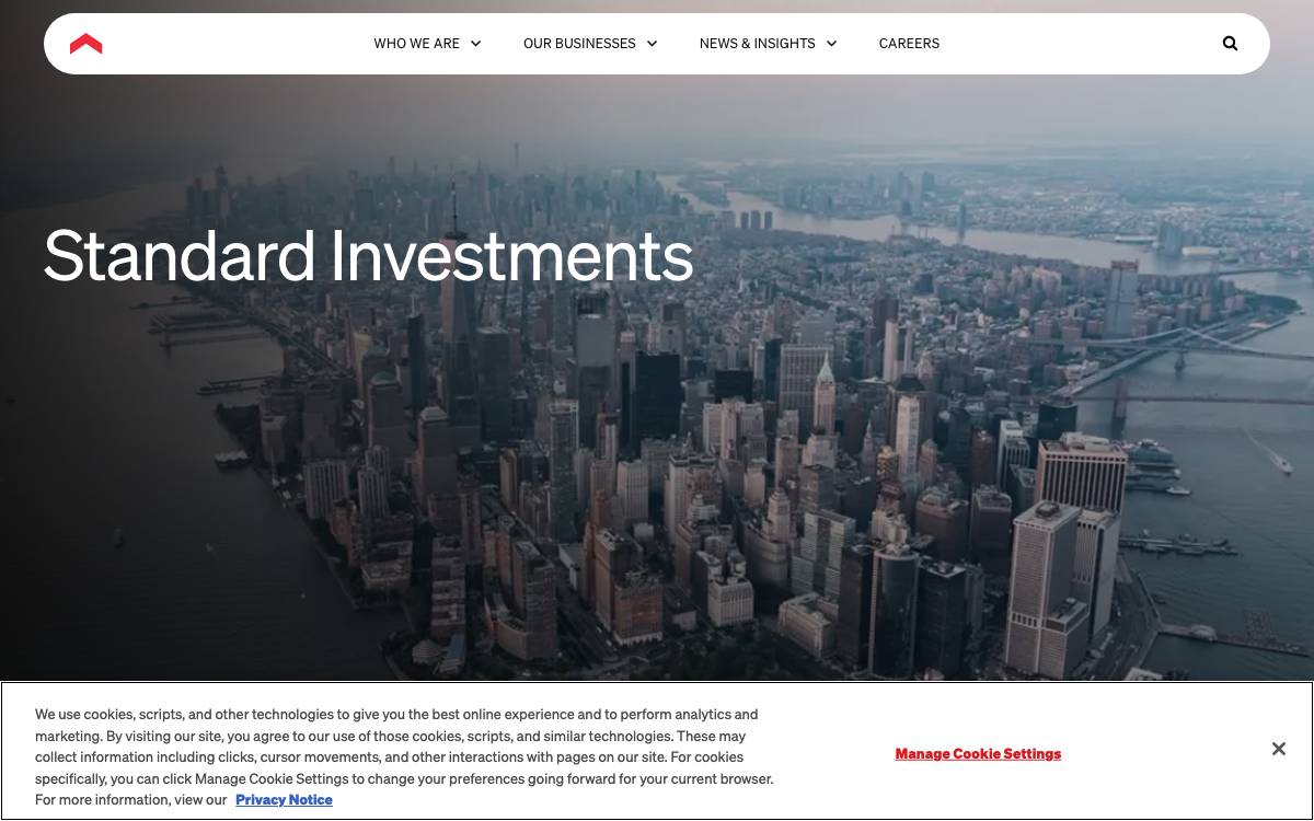 Standard Investments website preview