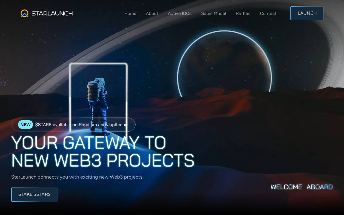 StarLaunch website preview