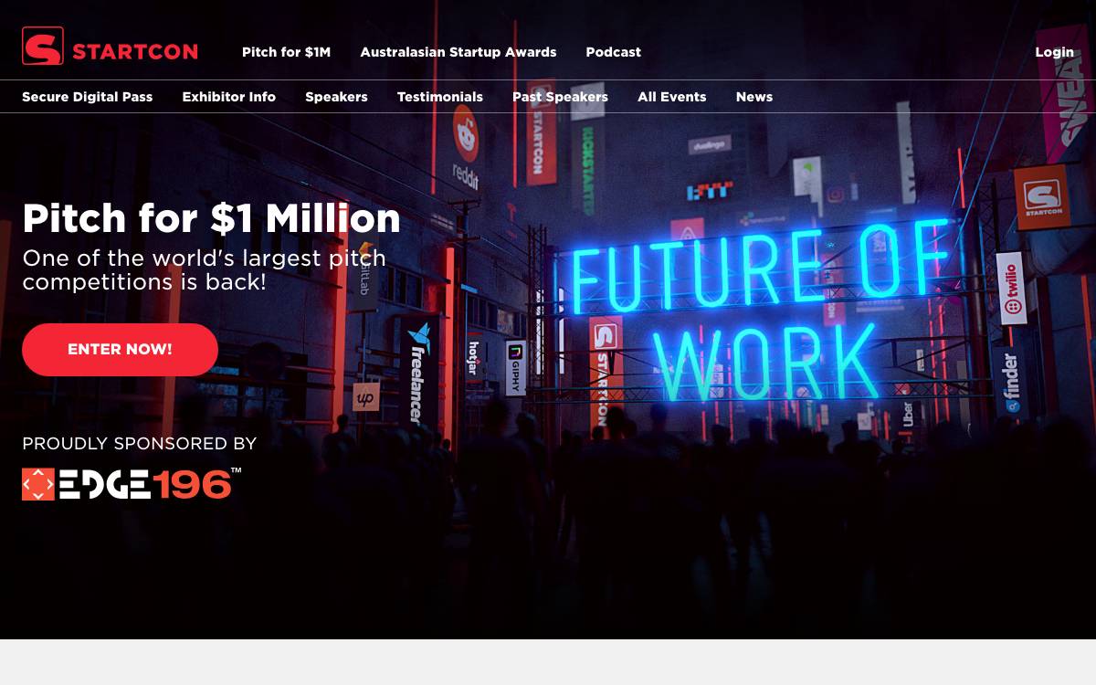 StartCon - Pitch for $1 Million website preview
