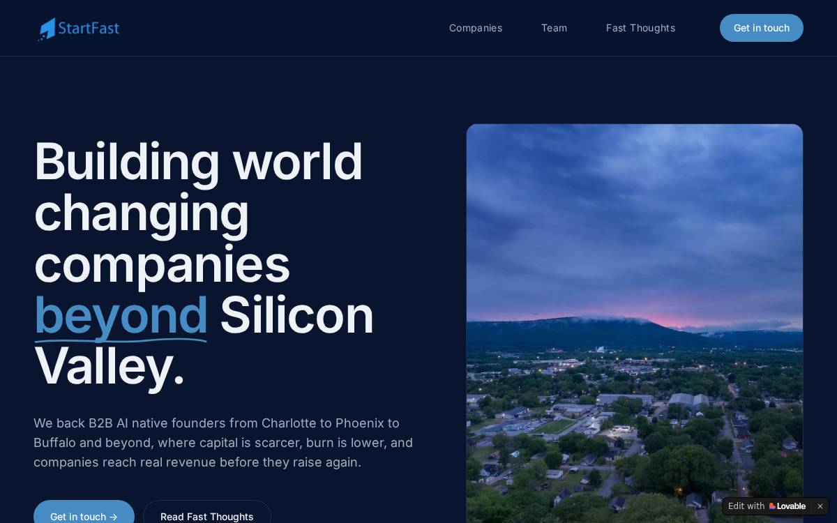 StartFast website preview