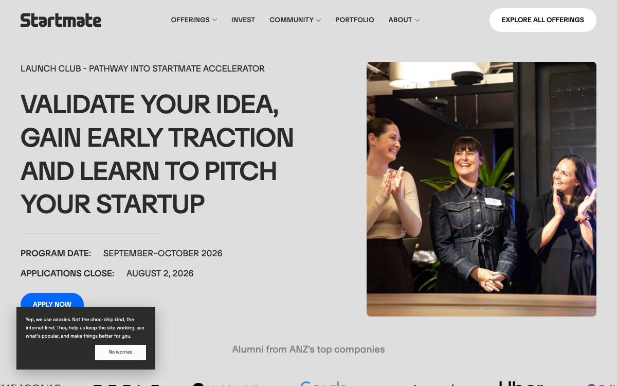 Startmate Launch Club website preview