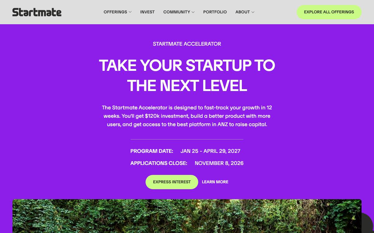 Startmate website preview