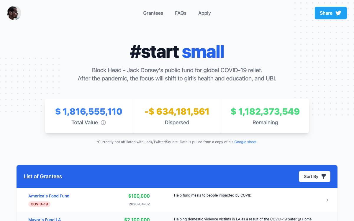 #startsmall website preview