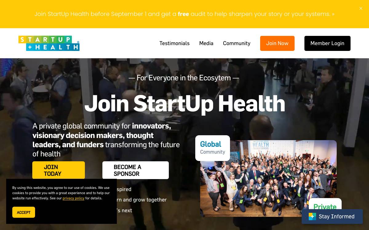 StartUp Health website preview