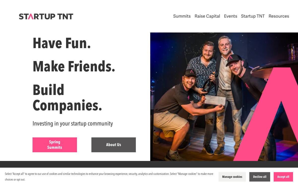 Startup TNT website preview