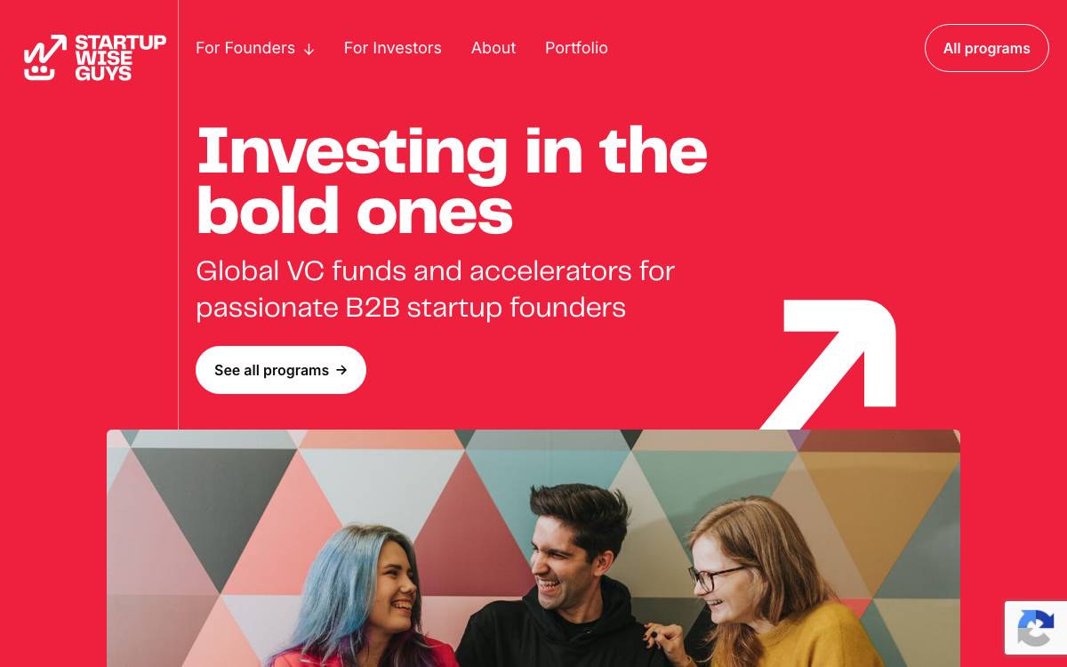 Startup Wise Guys website preview