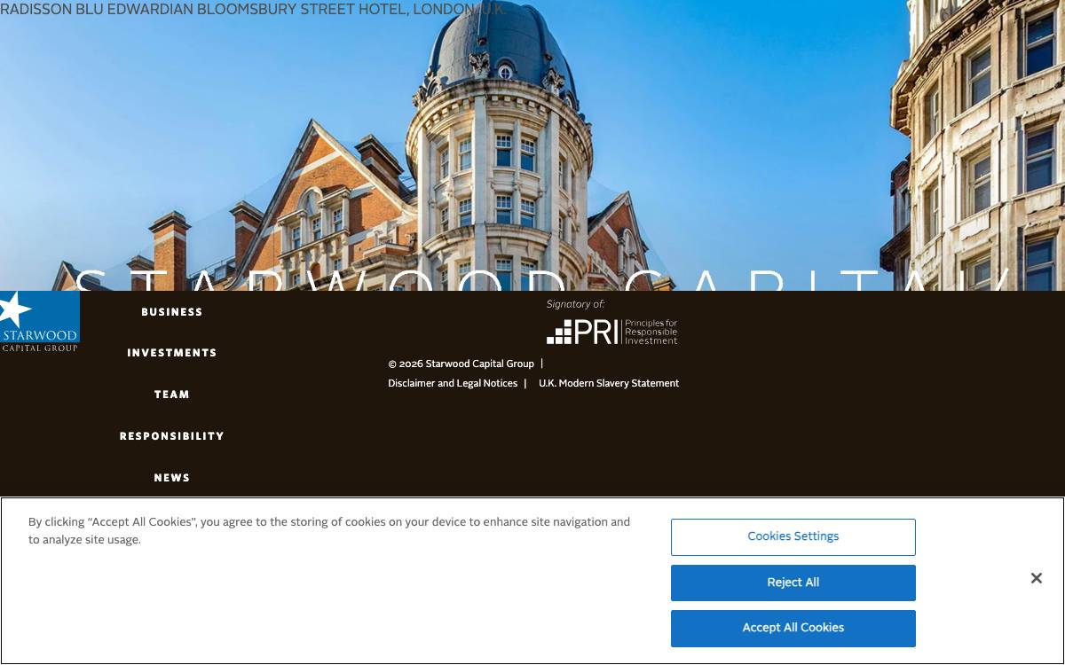 Starwood Capital Group website preview