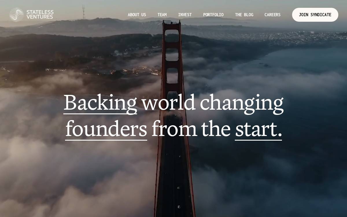 Stateless Ventures website preview