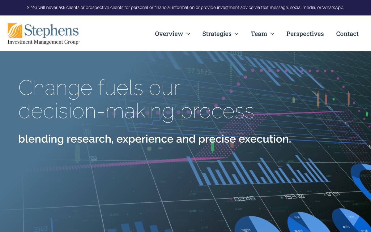 Stephens Investment Management website preview
